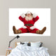 Hilarious and funny Santa Claus confused while sitting 