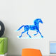 Blue fire horse. Wall Decal