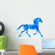 Blue fire horse. Wall Decal