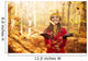 Happy Woman Throwing Leaves Wall Decal