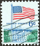 U.S. flag and the White House (USA 1968) 