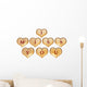 3d golden hearts red word text - I miss you Wall Decal