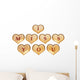 3d golden hearts red word text - I miss you Wall Decal