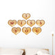 3d golden hearts red word text - I miss you Wall Decal