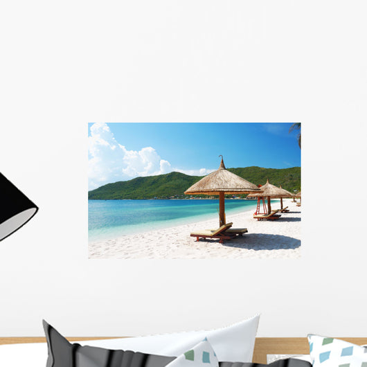 Beach Scene Tropics Pacific Ocean Wall Mural