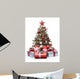 Decorated Christmas tree and gifts Wall Decal