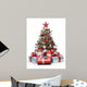 Decorated Christmas tree and gifts Wall Decal