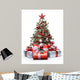 Decorated Christmas tree and gifts Wall Decal