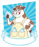 cow holding a bottle Wall Decal