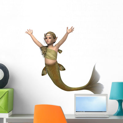 Little Mermaid shown on a wall