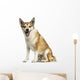 Norwegian Lundehund Panting, Sitting, Isolated on White Wall Decal