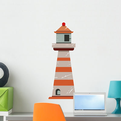 Lighthouse Wall Mural shown on a wall