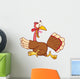 Turkey Escape Cartoon Mascot Character Wall Decal