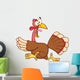 Turkey Escape Cartoon Mascot Character Wall Decal