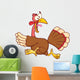Turkey Escape Cartoon Mascot Character Wall Decal