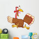 Turkey Escape Cartoon Mascot Character Wall Decal