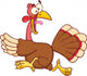 Turkey Escape Cartoon Mascot Character Wall Decal