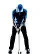 man golfer golfing putting silhouette Wall Decal