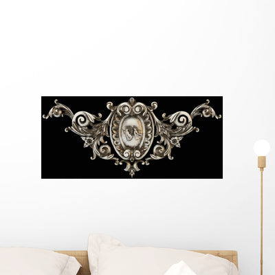 Architectural Decor Dancing Flourish Wall Decal shown on a wall