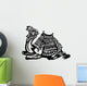 lying camel with saddle black white Wall Decal