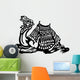 lying camel with saddle black white Wall Decal