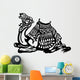 lying camel with saddle black white Wall Decal