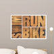 run, bike, swim - triathlon concept Wall Decal