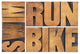 run, bike, swim - triathlon concept Wall Decal