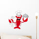 Lobster chef holding a plate - funny vector illustration Wall Decal