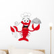 Lobster chef holding a plate - funny vector illustration Wall Decal