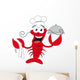 Lobster chef holding a plate - funny vector illustration Wall Decal
