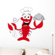 Lobster chef holding a plate - funny vector illustration Wall Decal