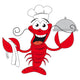 Lobster chef holding a plate - funny vector illustration Wall Decal