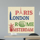 Paris, London, Rome and Amsterdam stamps Wall Mural