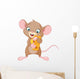 Mouse holding a piece of cheese Wall Decal