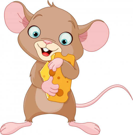 Mouse holding a piece of cheese Wall Decal