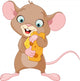 Mouse holding a piece of cheese Wall Decal