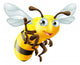 Cartoon Bee Waving Wall Decal
