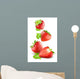 Falling Strawberries Isolated on a White Background 