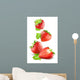 Falling Strawberries Isolated on a White Background 