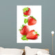 Falling Strawberries Isolated on a White Background 