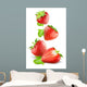 Falling Strawberries Isolated on a White Background 