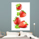 Falling Strawberries Isolated on a White Background 