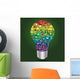 Light bulb with business and social media icon infographics Wall Mural