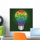 Light bulb with business and social media icon infographics Wall Mural
