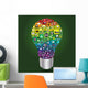 Light bulb with business and social media icon infographics Wall Mural