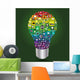 Light bulb with business and social media icon infographics Wall Mural