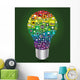 Light bulb with business and social media icon infographics Wall Mural