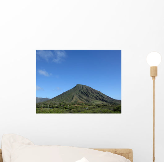 Koko Head Mountain with stair trail up side visible 