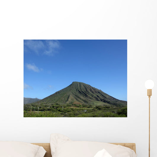 Koko Head Mountain with stair trail up side visible 